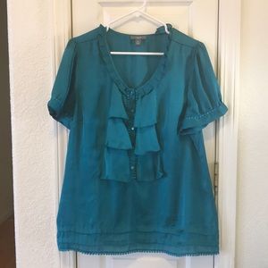 Apt. 9 blouse. Size XL. Satin teal color